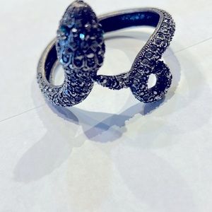 Bronze rhinestone snake spring hinged bracelet like new condition